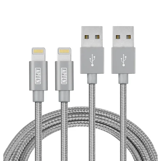 Золотистый нейлоновый плетеный кабель для зарядного устройства Lightning. Кабель Lightning для сверхбыстрой зарядки. USB-кабель Lightning для передачи данных.